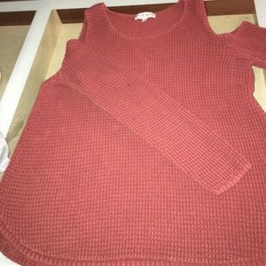 Cold Shoulder Dust Orange Sweater